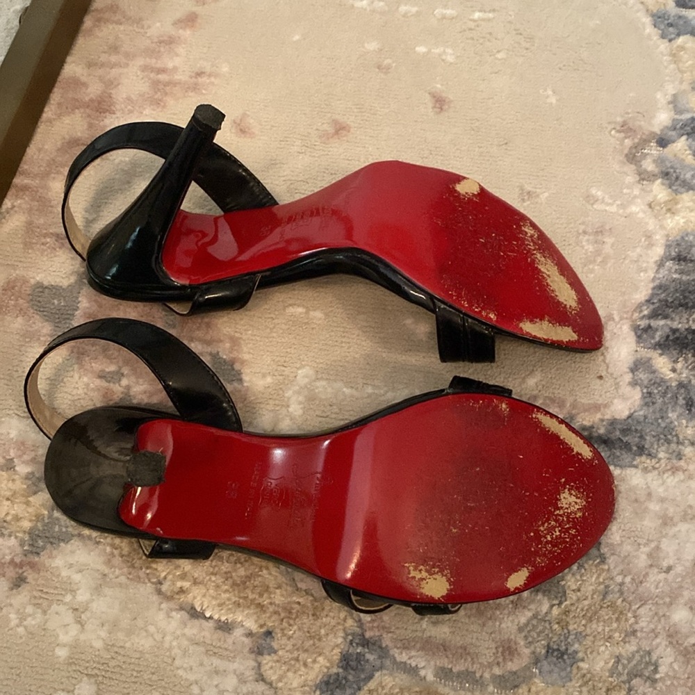 Beautiful authentic Christian Louboutin open toe heels. Used once - Picture 5 of 5